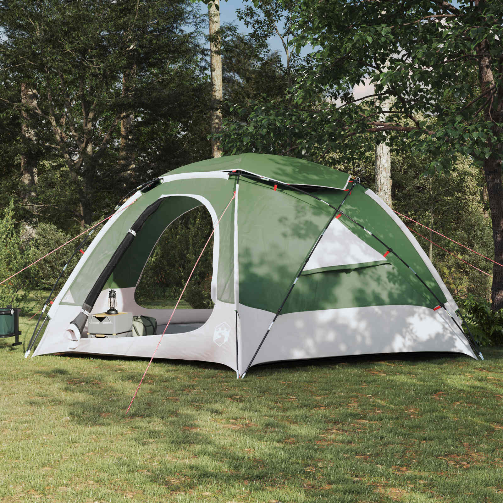 vidaXL Kuppelzelt mit abnehmbarem Regenfly Grün 12-Personen