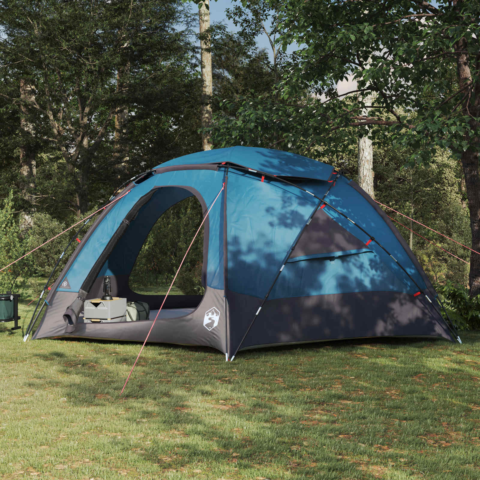 vidaXL Kuppelzelt mit abnehmbarem Regenfly Blau 12-Personen