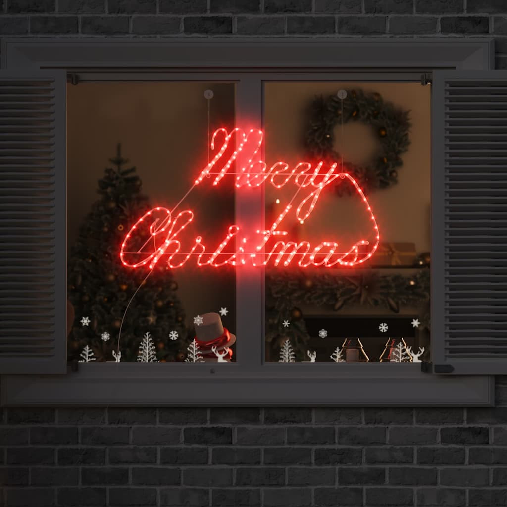 vidaXL Weihnachtsschild mit 216 LEDs Rot 99 x 55 x 13 cm Eisen