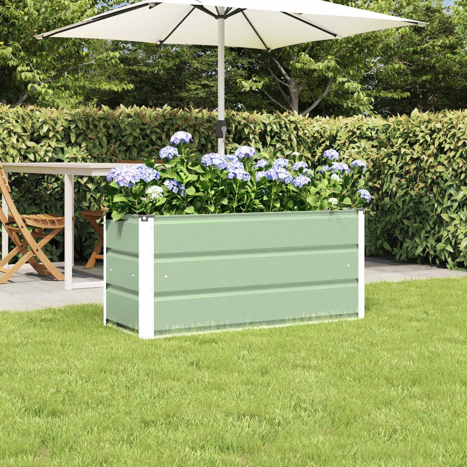 vidaXL Pflanzkübel Grün 100 x 40 x 45 cm Stahl