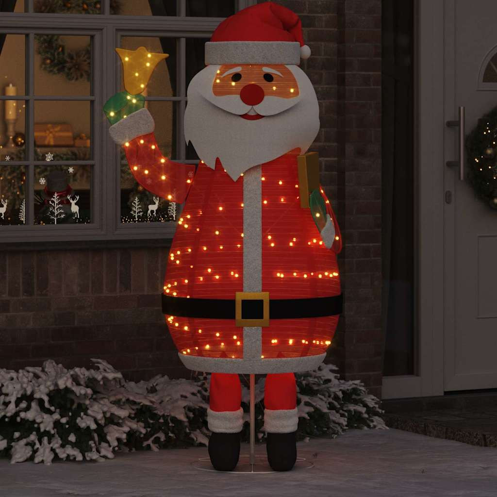 vidaXL Weihnachtsmann mit 200 LEDs Warmes Weiß 100 x 180 cm Stoff