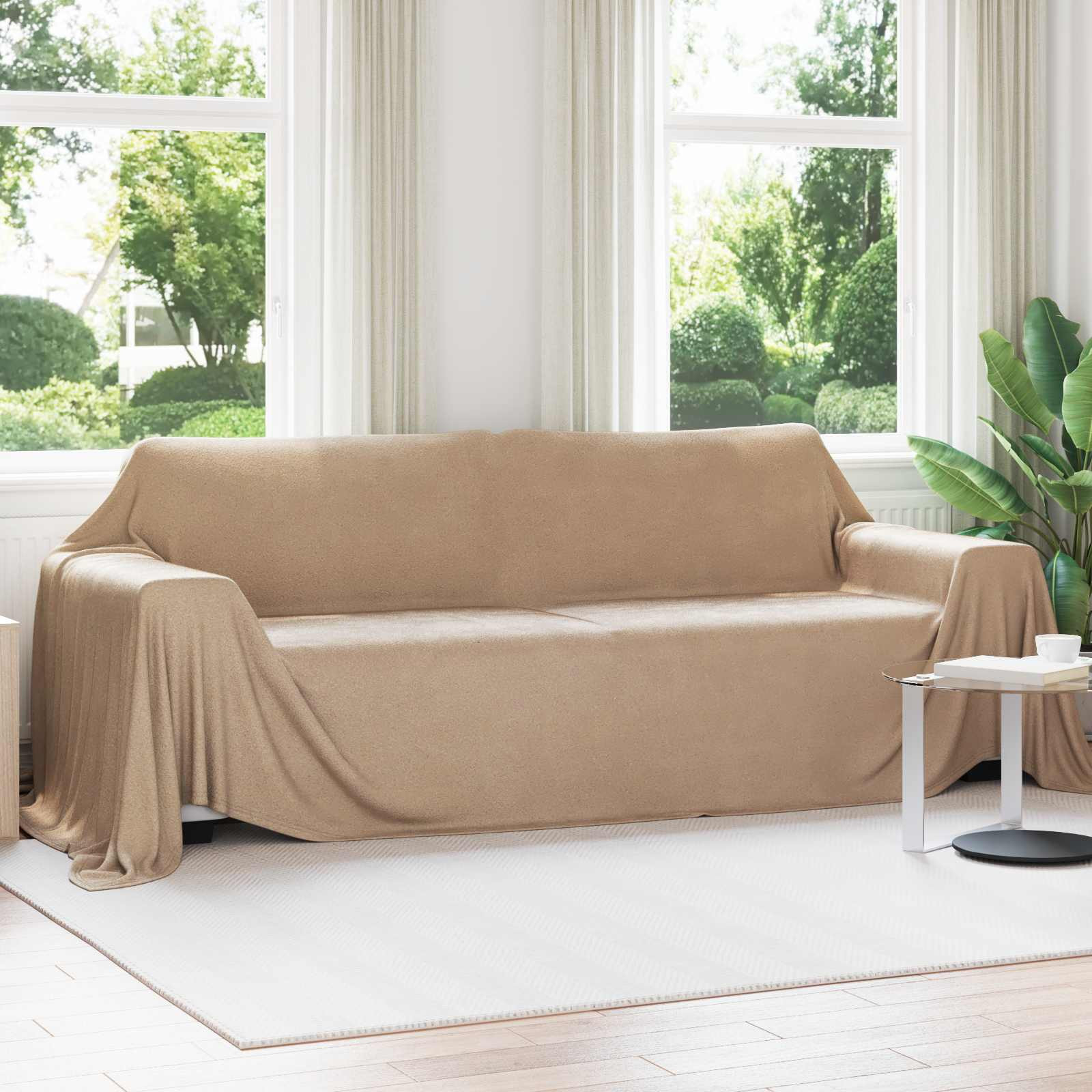 vidaXL Überwurfdecke Kamel 350 x 270 cm Fleece