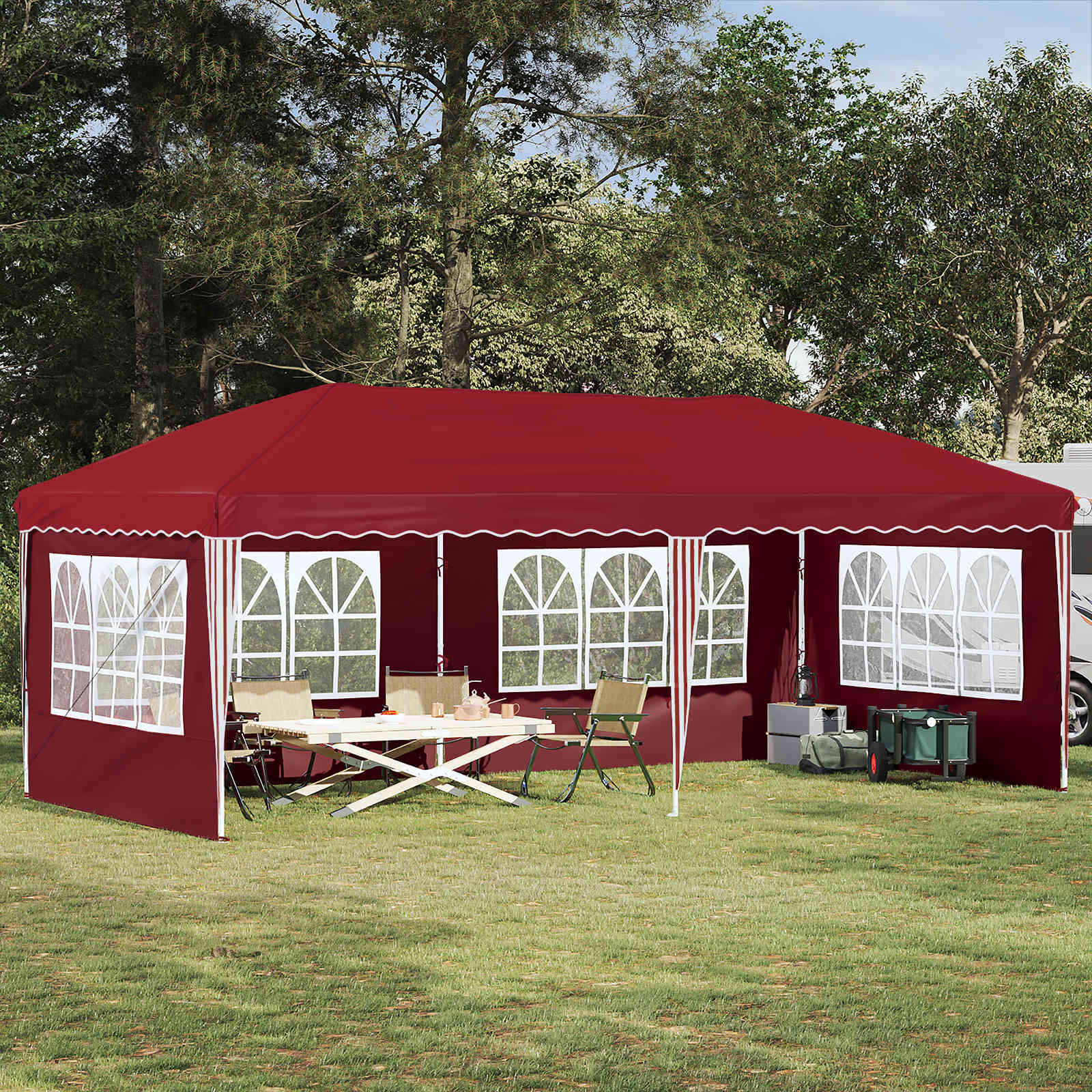 vidaXL Pop-up Partyzelt 575 x 289 x 245 cm Bordeauxrot