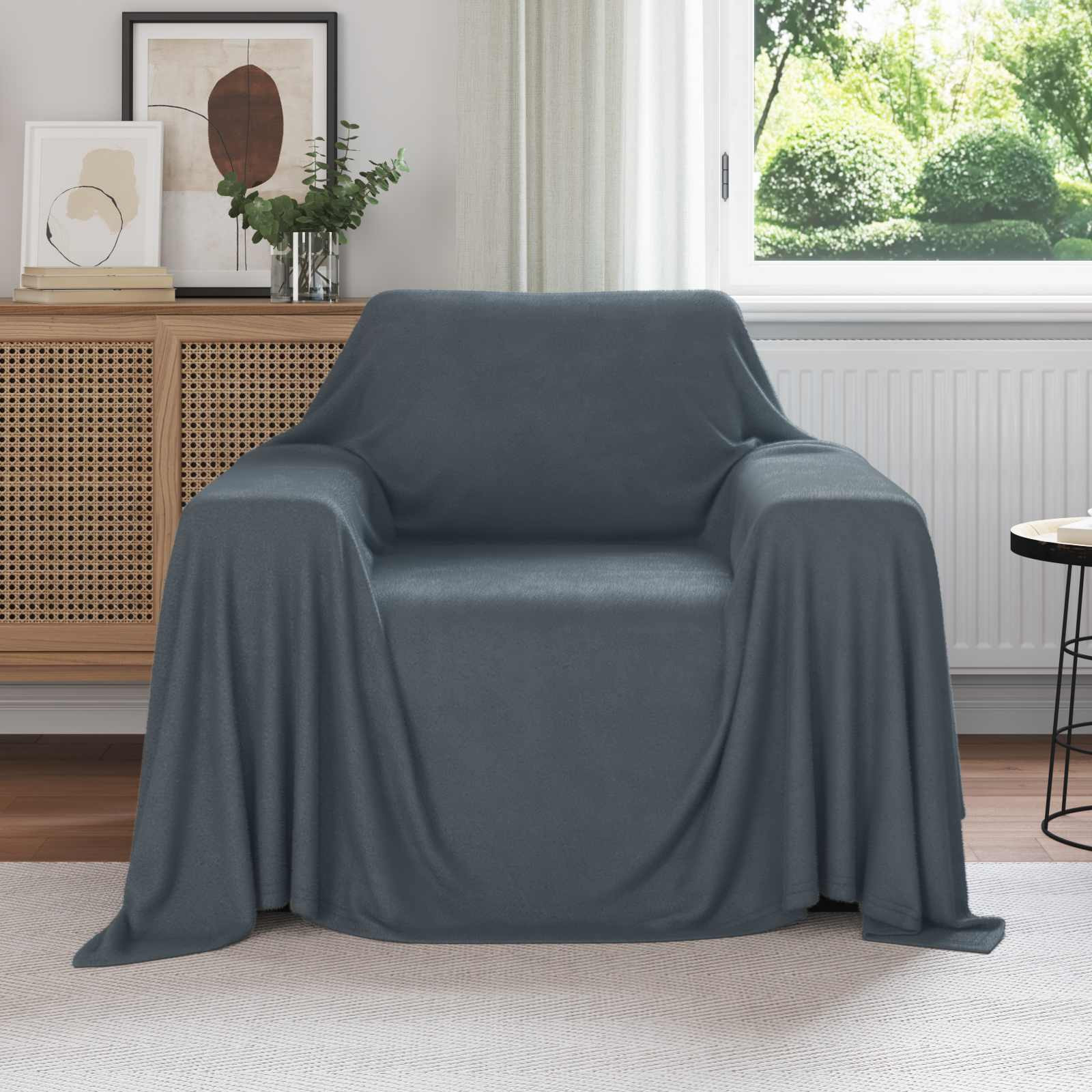 vidaXL Überwurfdecke Dunkelgrau 210 x 140 cm Fleece