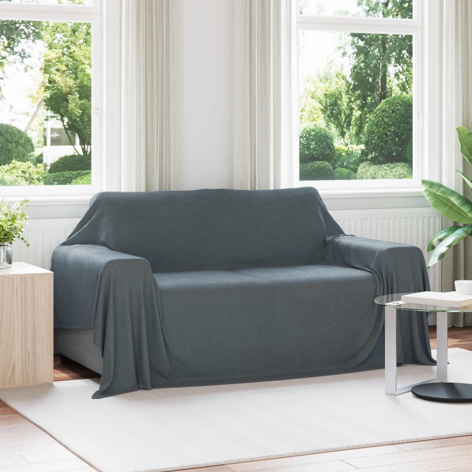 vidaXL Überwurfdecke Dunkelgrau 280 x 210 cm Fleece