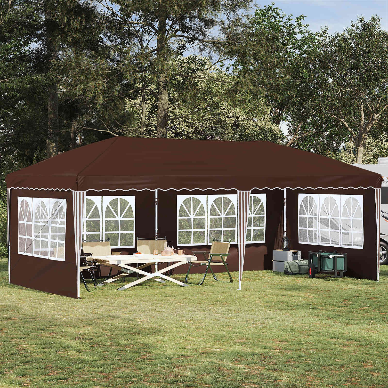 vidaXL Pop-up Partyzelt 575 x 289 x 245 cm Braun
