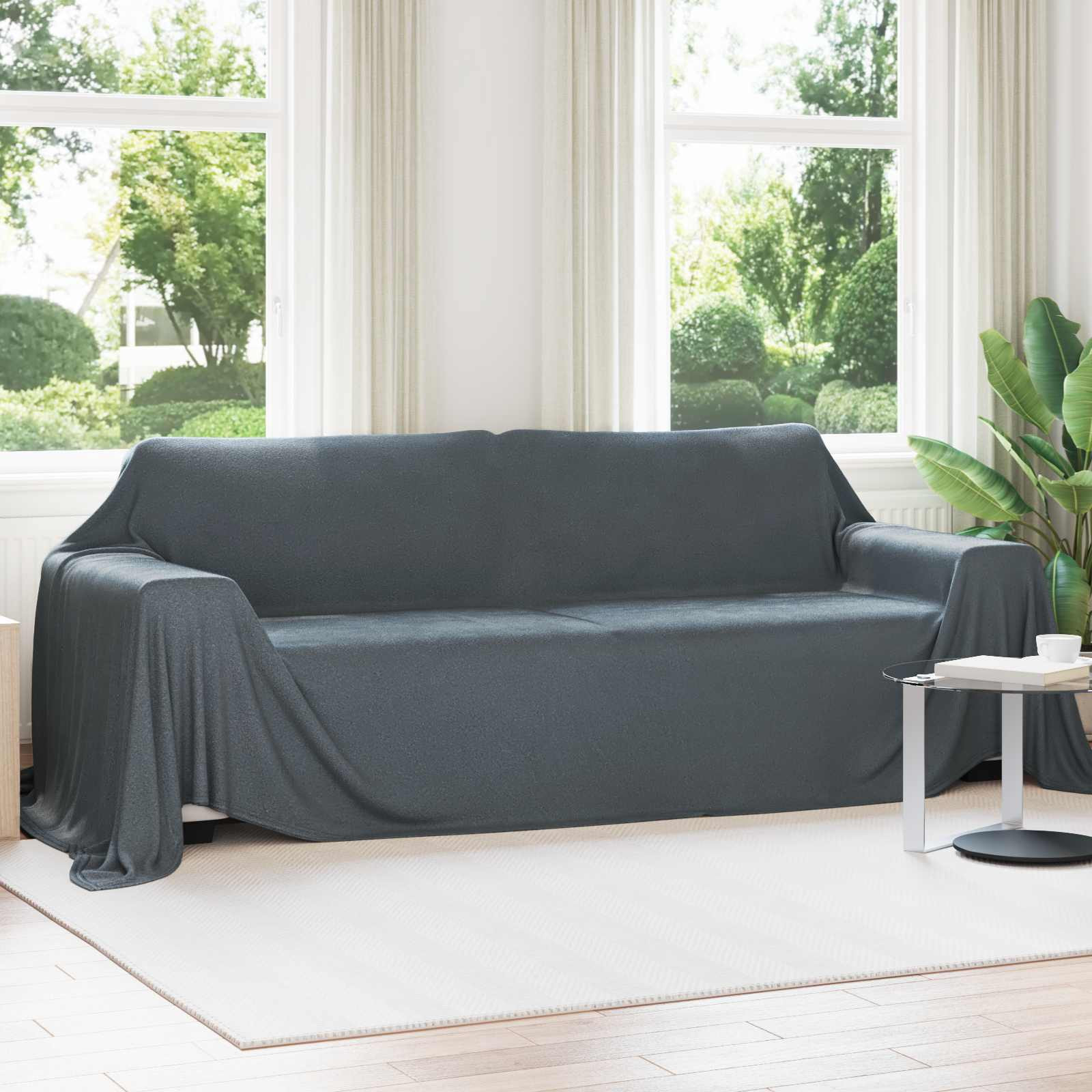vidaXL Überwurfdecke Dunkelgrau 350 x 270 cm Fleece