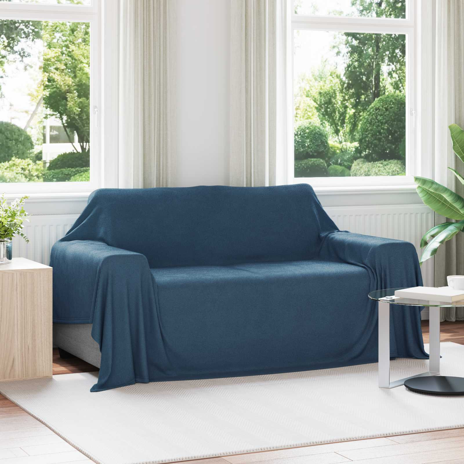 vidaXL Überwurfdecke Marineblau 280 x 210 cm Fleece