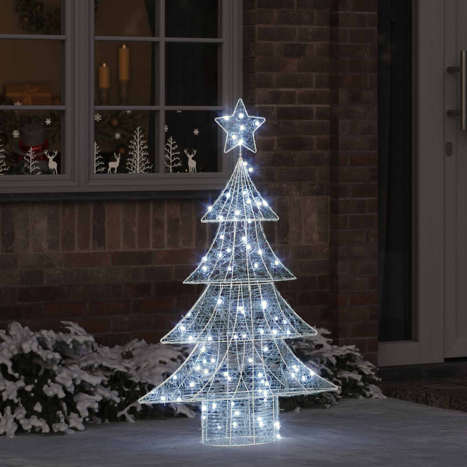 vidaXL Weihnachtsbaum mit 100 LEDs Kaltweiß 120 cm Acryl