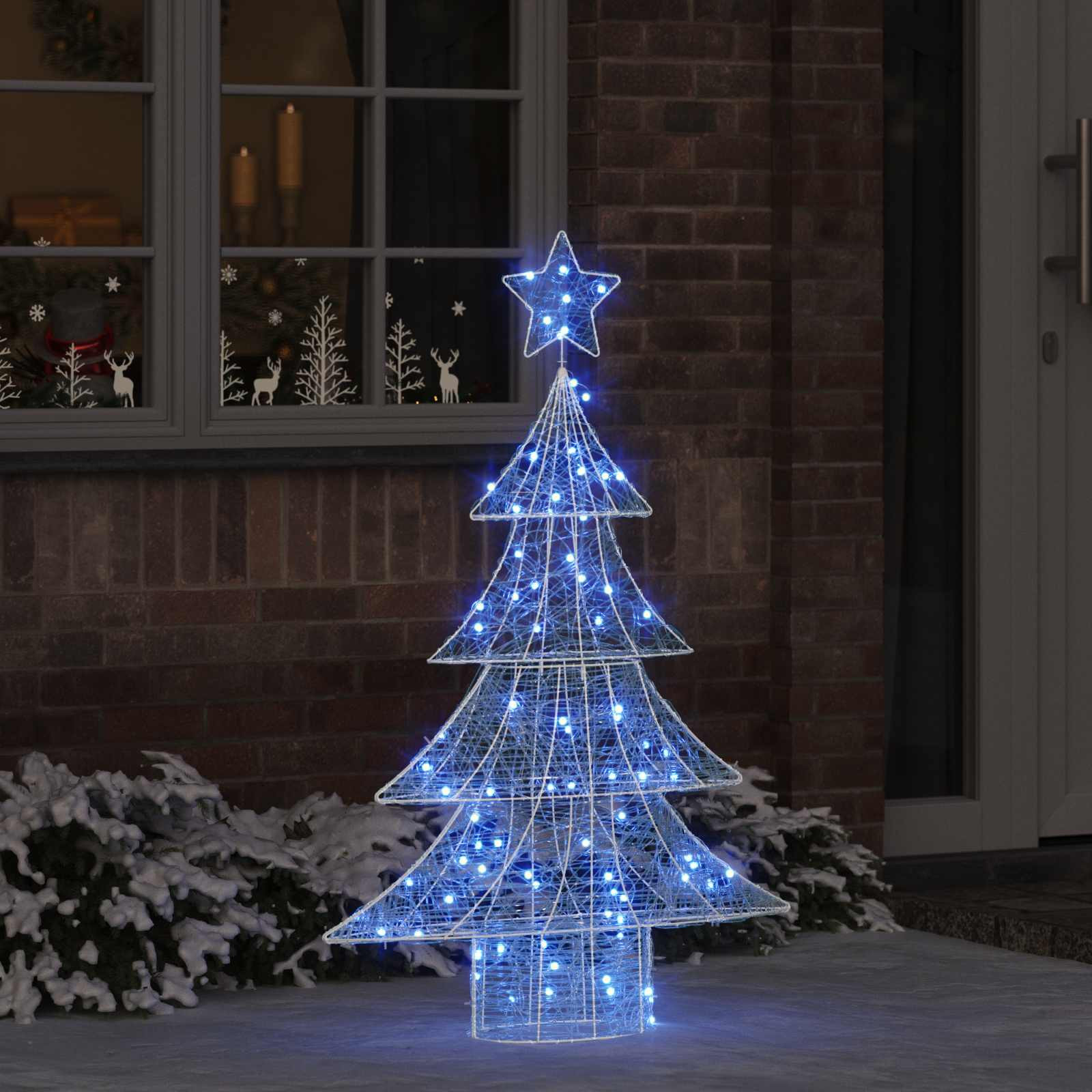 vidaXL Weihnachtsbaum mit 100 LEDs Blau 120 cm Acryl