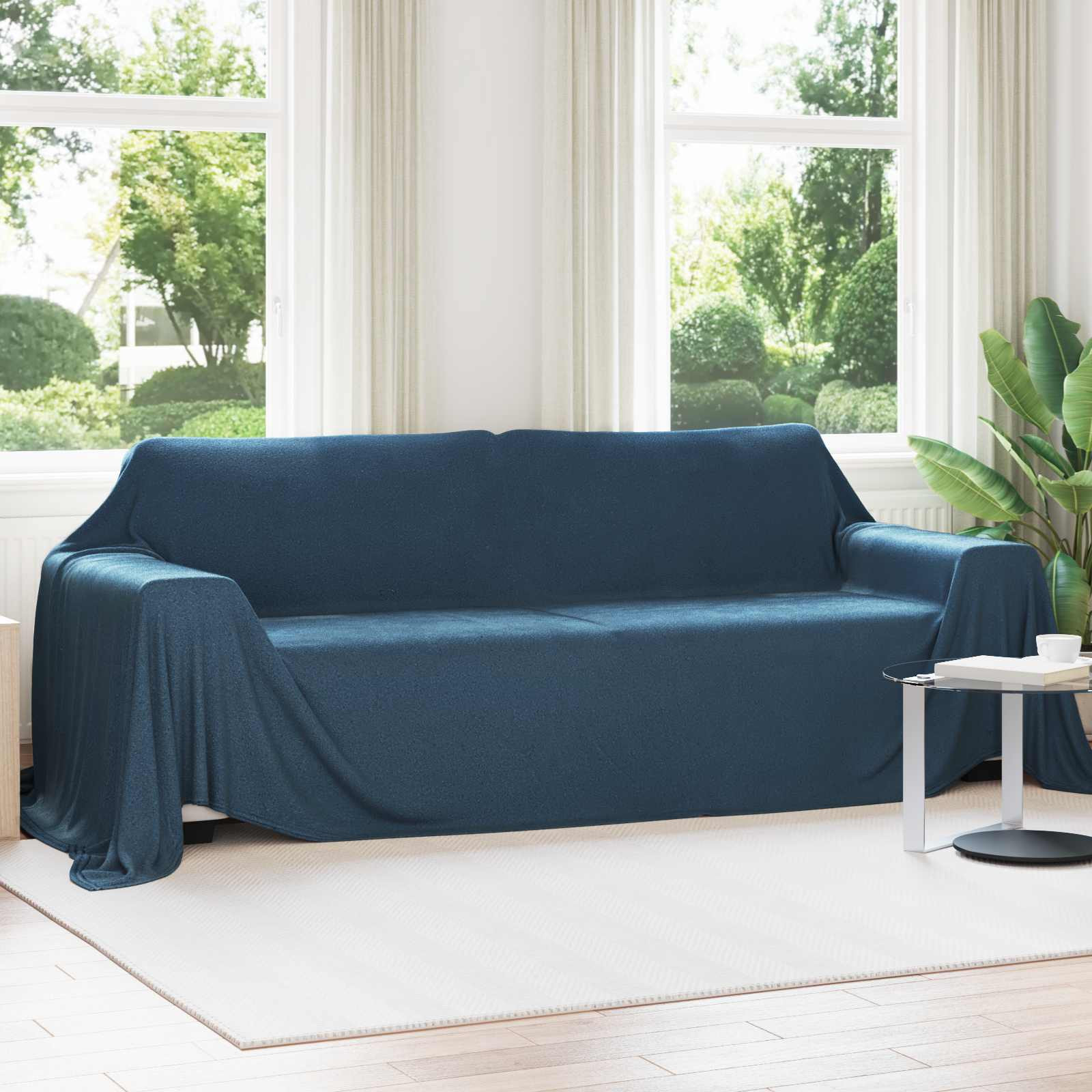 vidaXL Überwurfdecke Marineblau 350 x 270 cm Fleece
