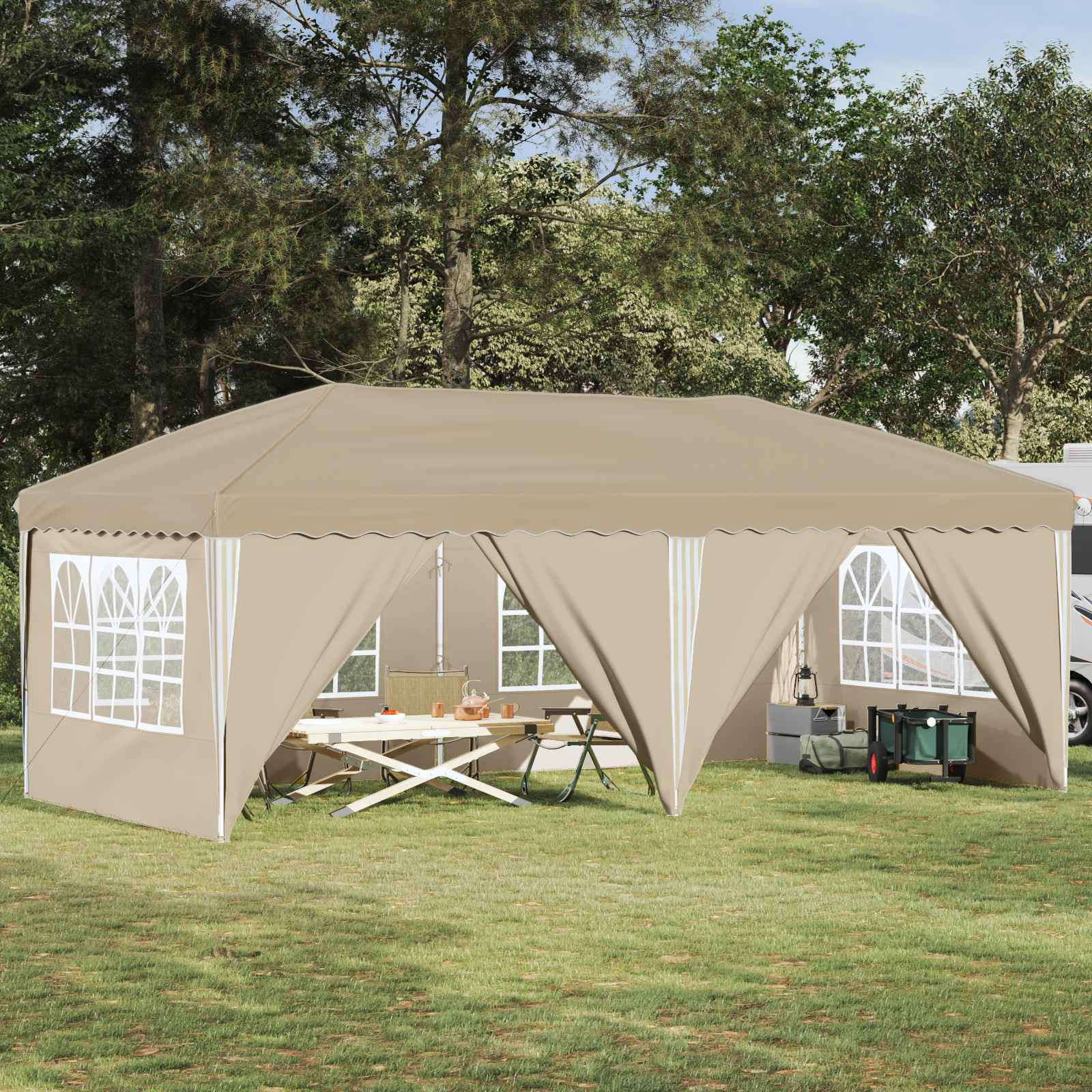 vidaXL Pop-up Partyzelt 575 x 288 x 245 cm Creme