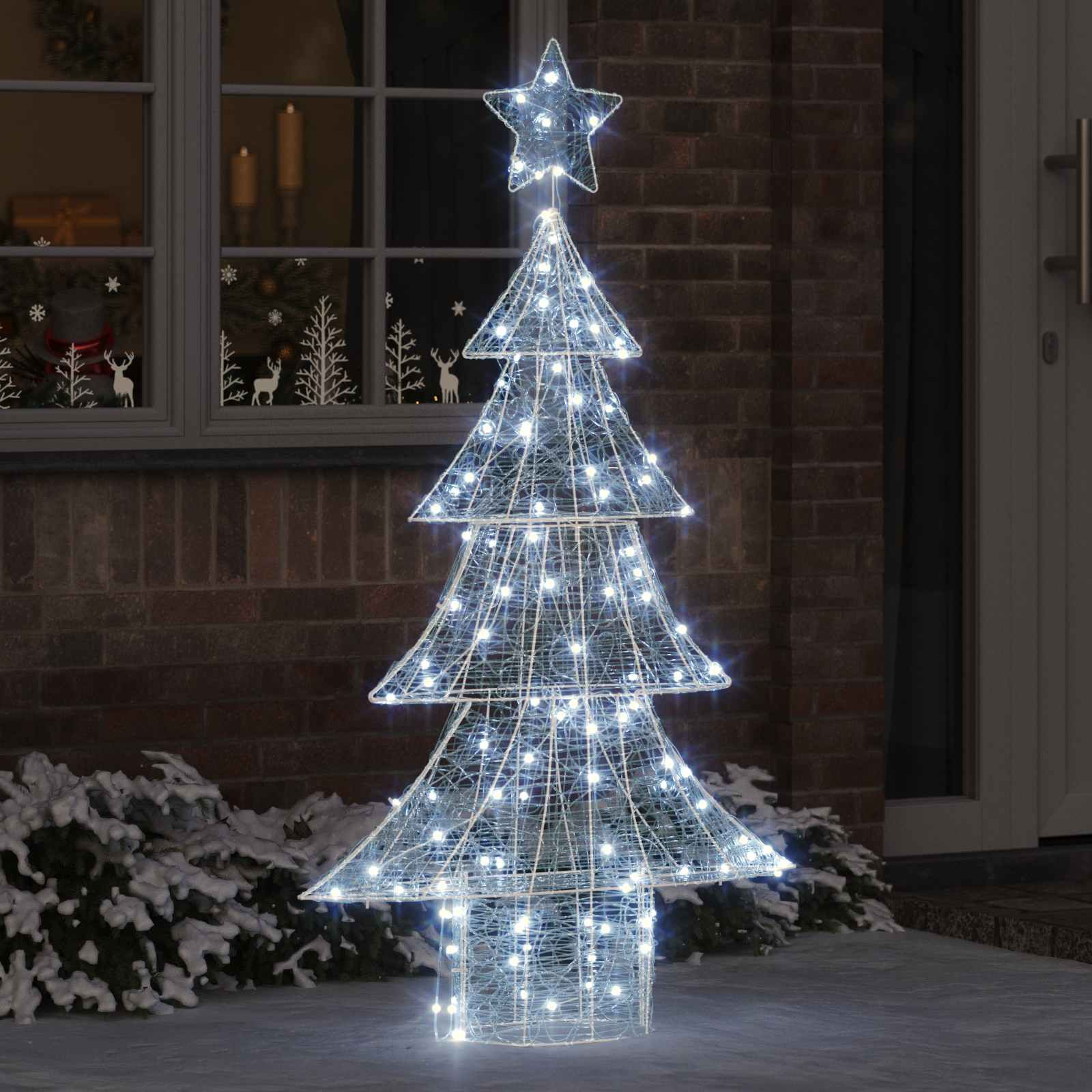 vidaXL Weihnachtsbaum mit 160 LEDs Kaltweiß 150 cm Acryl