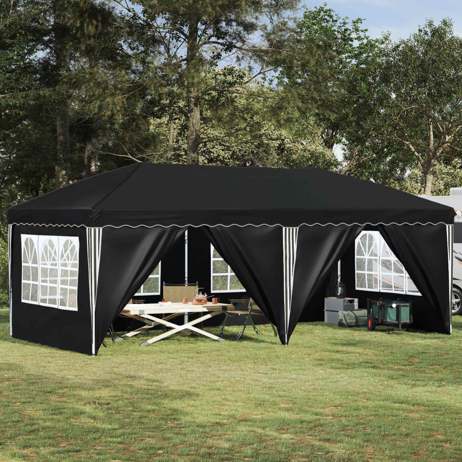vidaXL Pop-up Partyzelt 575 x 288 x 245 cm Antrazit
