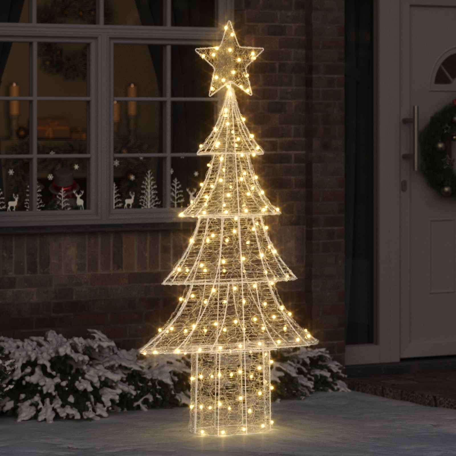 vidaXL Weihnachtsbaum mit 240 LEDs Warmweiß 150 cm Acryl