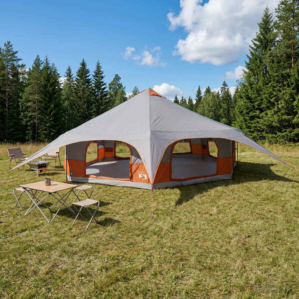 vidaXL Familienzelt Grau und Orange 18-Personen