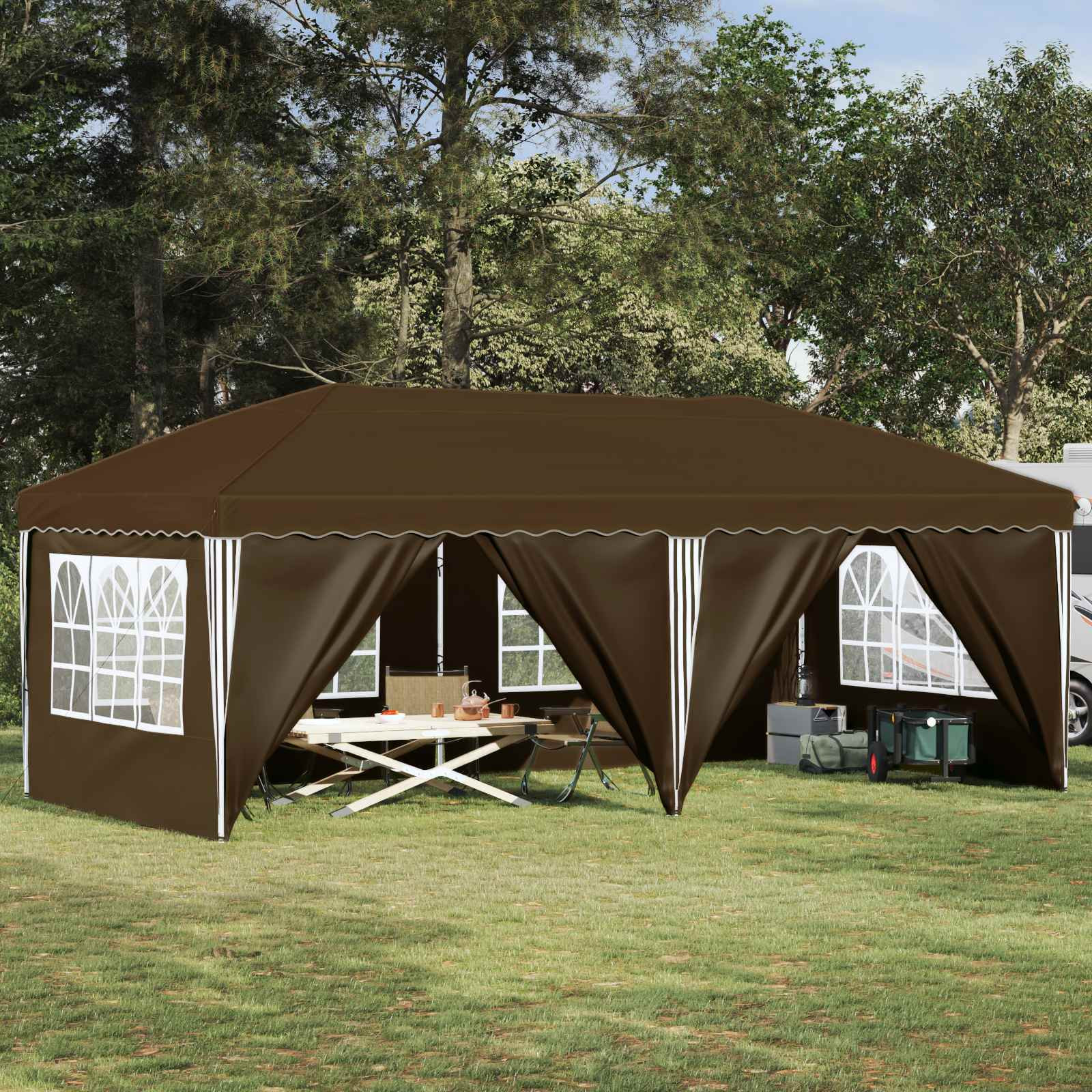 vidaXL Pop-up Partyzelt 575 x 288 x 245 cm Taupe