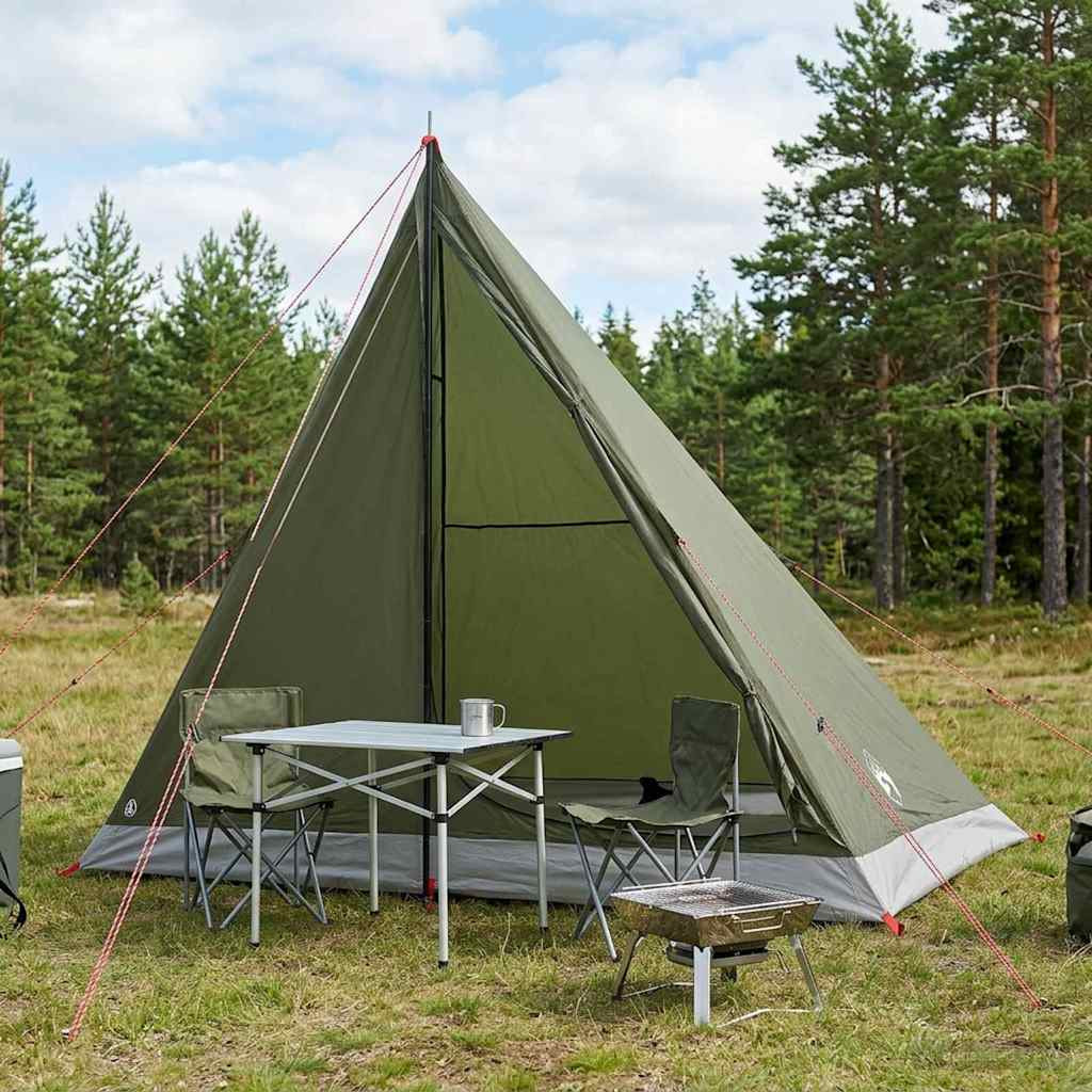 vidaXL Trekkingzelt Olive Grün 2-Personen