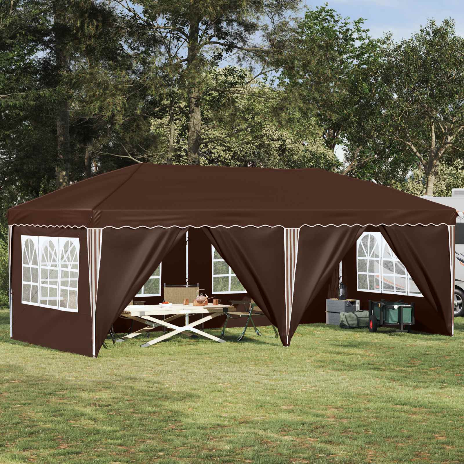 vidaXL Pop-up Partyzelt 575 x 288 x 245 cm Braun