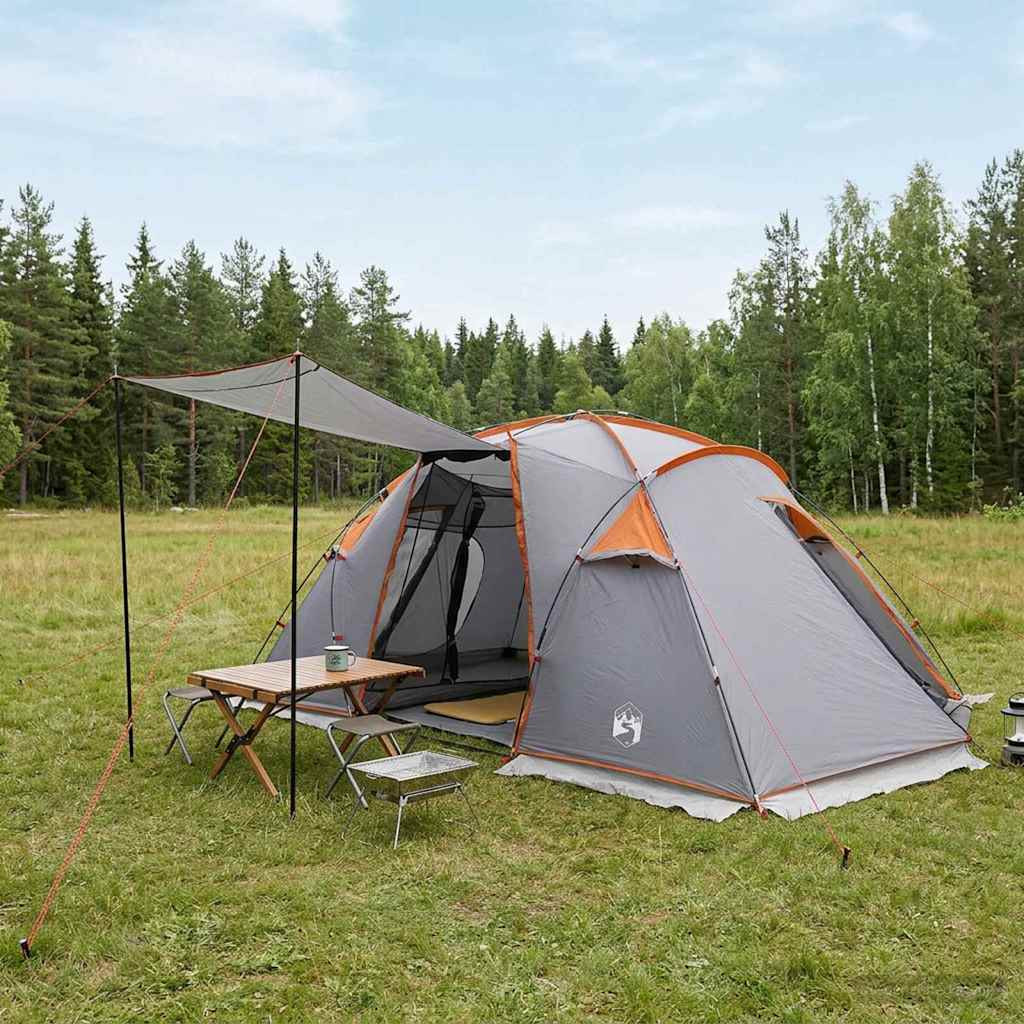 vidaXL Tunnelzelt Grau und Orange 520 x 260 x 175 cm
