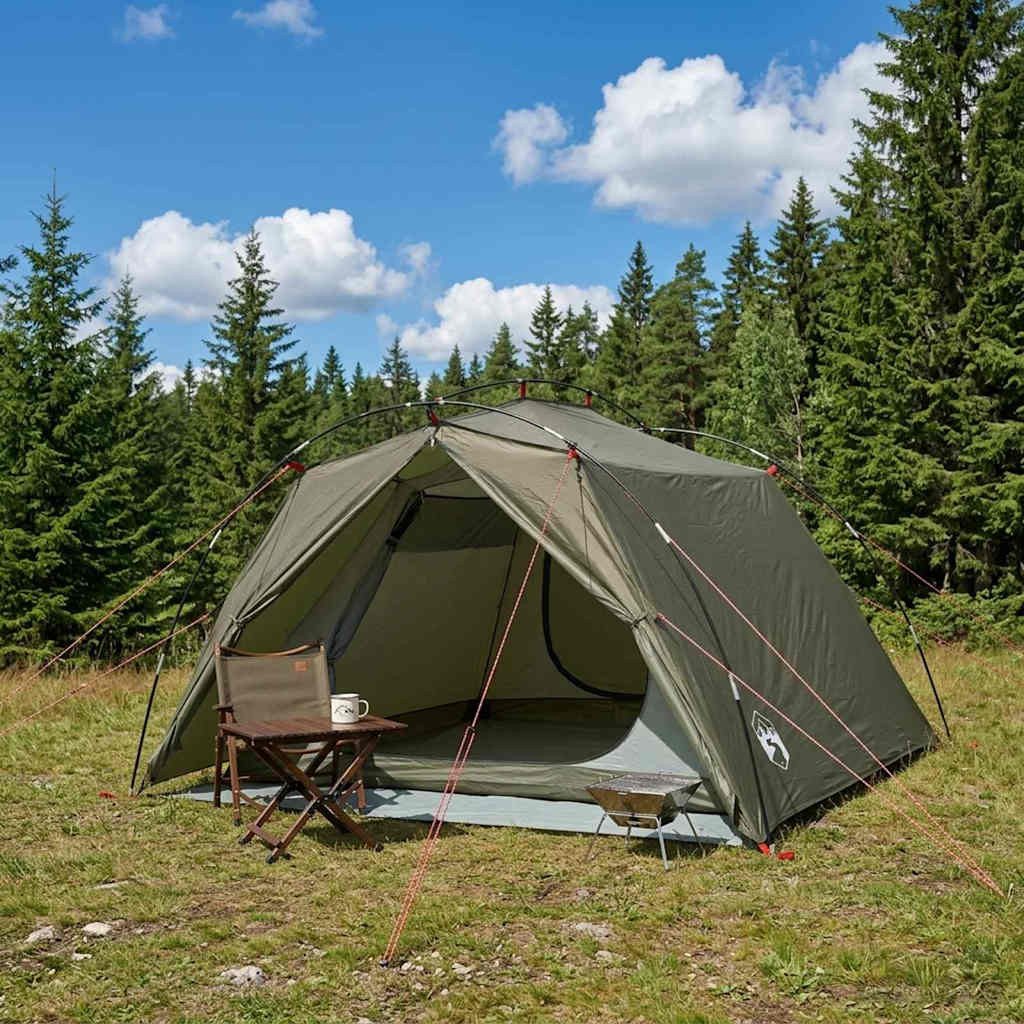 vidaXL Tunnelzelt Olive Grün 4-Personen