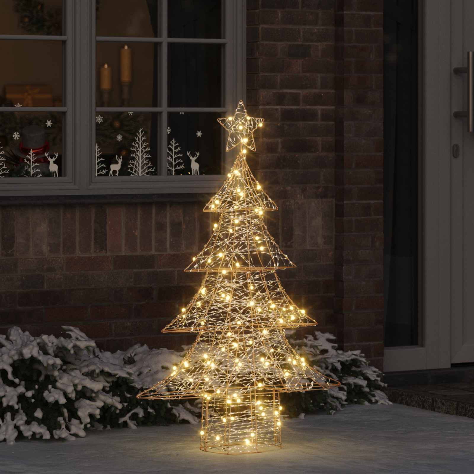 vidaXL Weihnachtsbaum mit 120 LEDs Warmweiß 120,5 cm PET