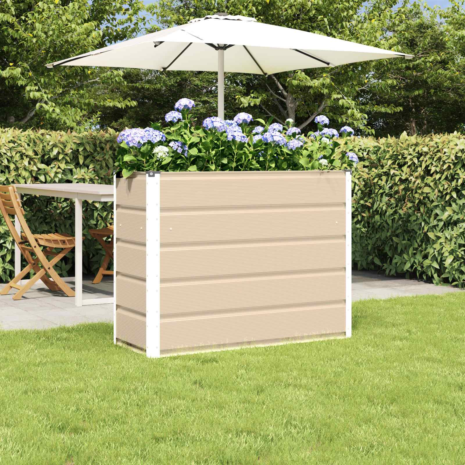 vidaXL Pflanzkübel Elfenbein 100 x 40 x 75 cm Stahl