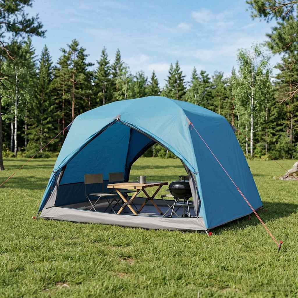 vidaXL Trekkingzelt Blau 2-Personen 185T Polyester mit PU-Beschichtung