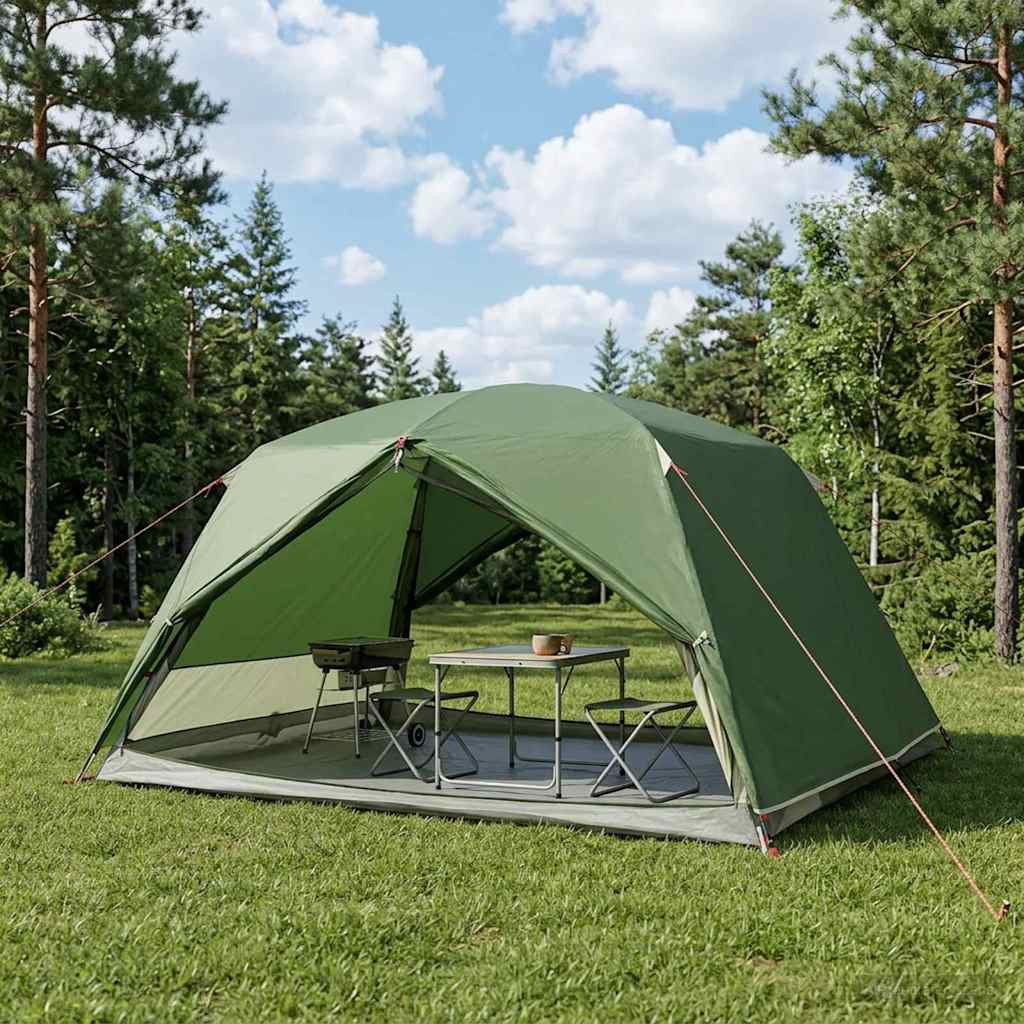 vidaXL Trekkingzelt Grün 4-Personen 185T Polyester mit PU-Beschichtung