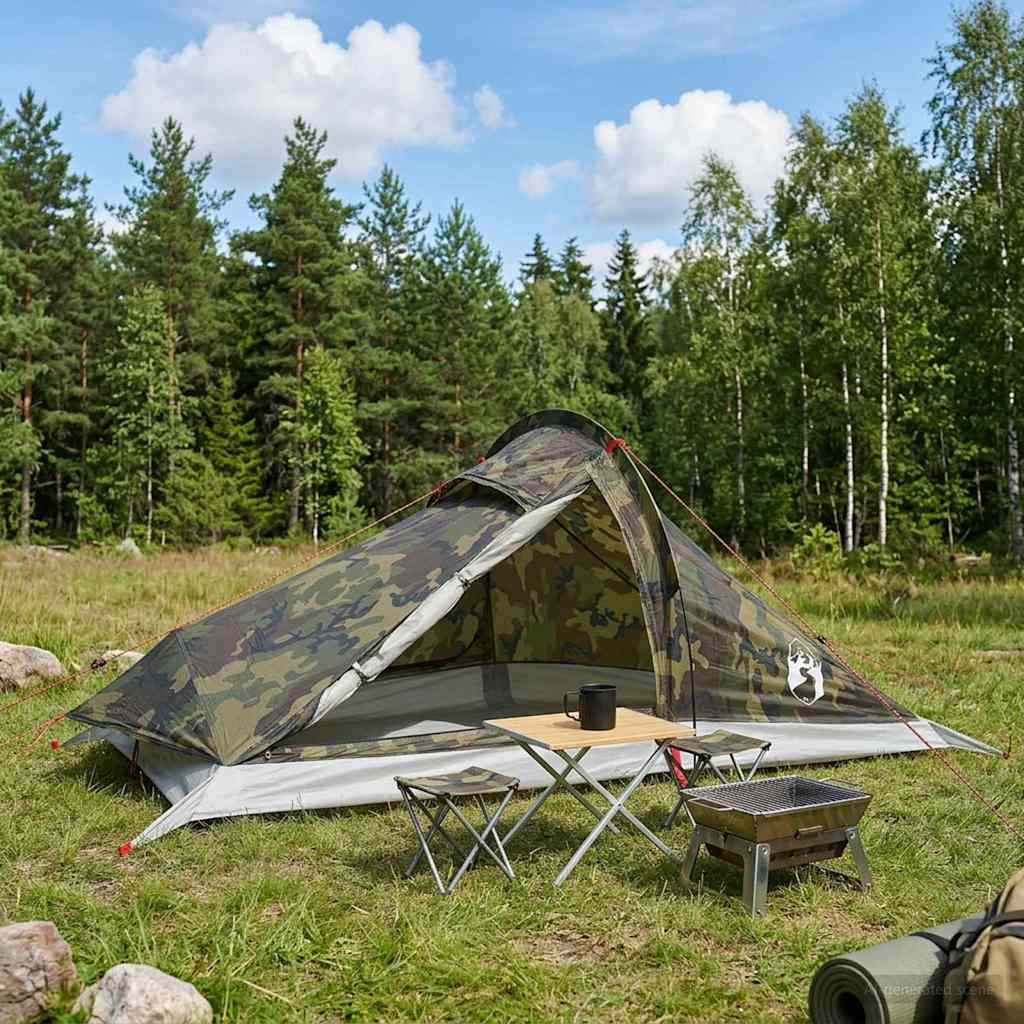 vidaXL Trekkingzelt Tarnung 4-Personen