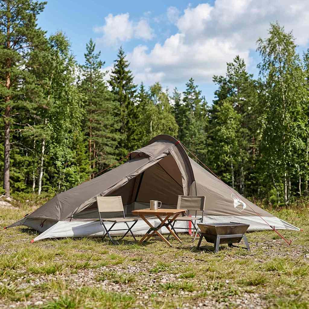 vidaXL Trekkingzelt Braun und Grau 2-Personen