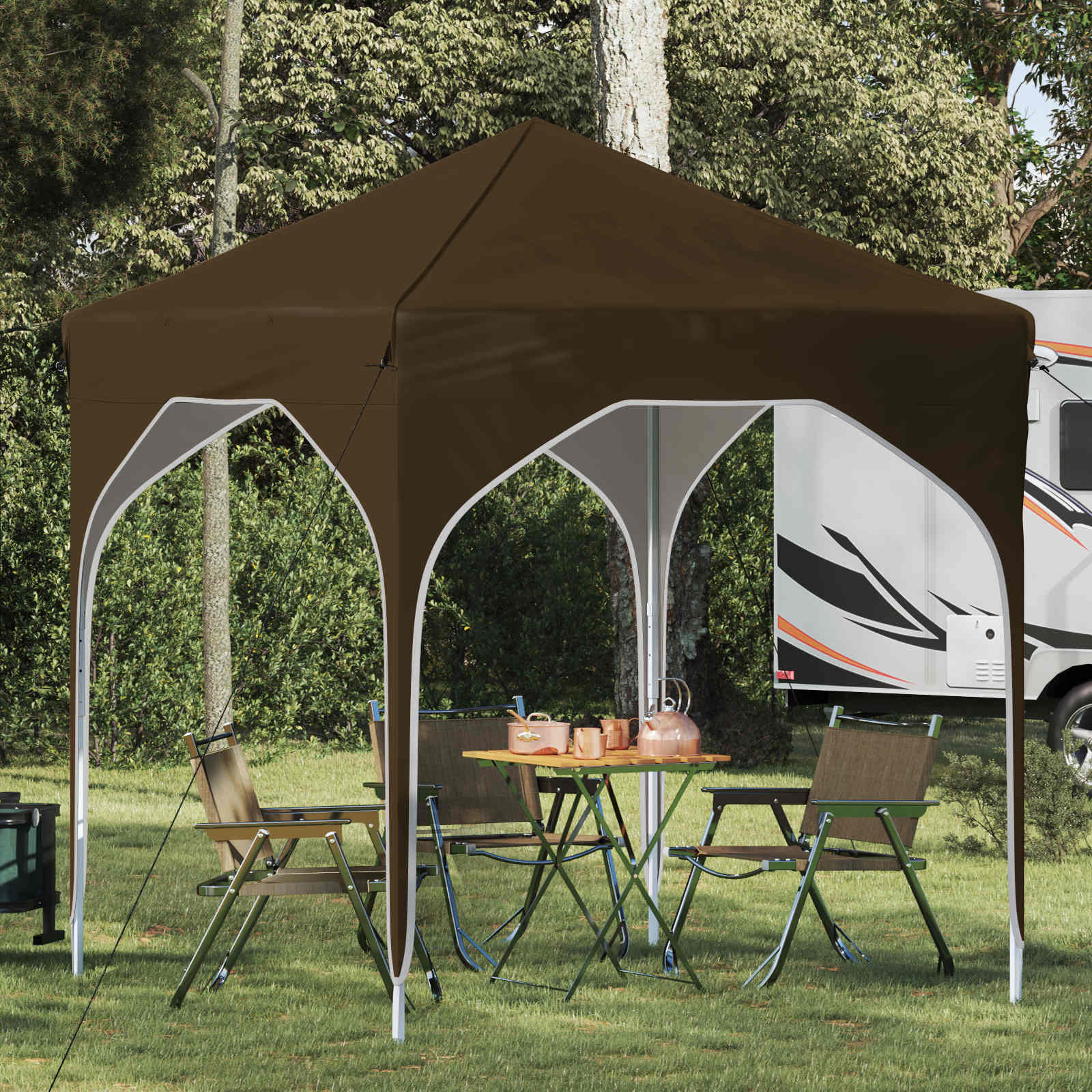vidaXL Pop-up Partyzelt 194 x 194 x 245 cm Taupe