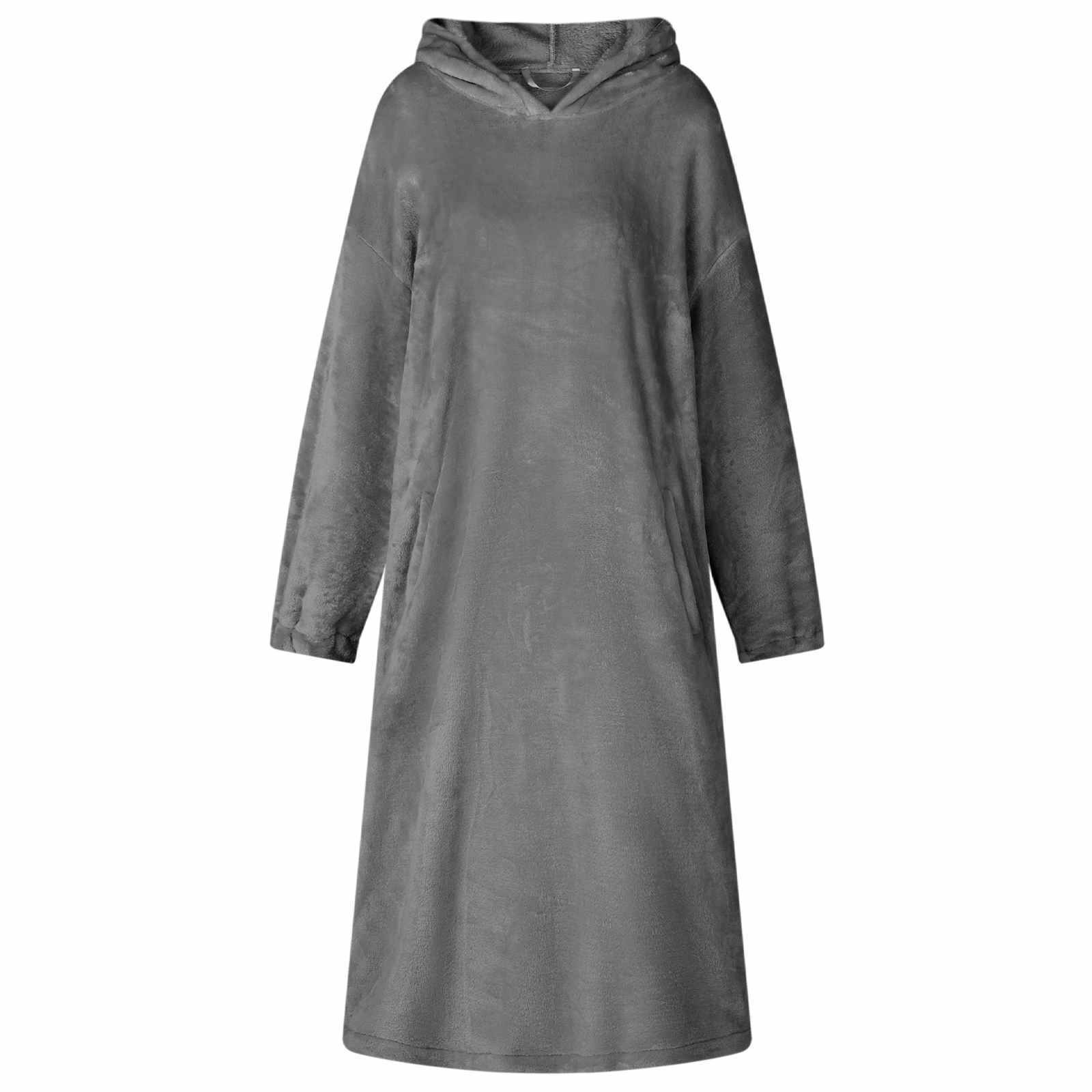 vidaXL Decken-Hoodie Dunkelgrau S Flanell
