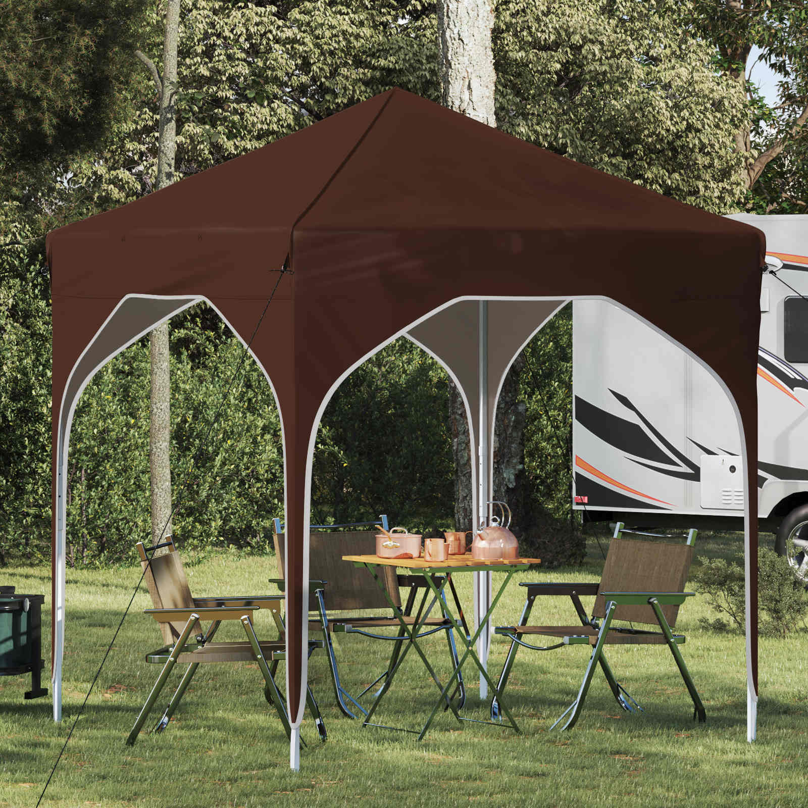 vidaXL Pop-up Partyzelt 194 x 194 x 245 cm Braun