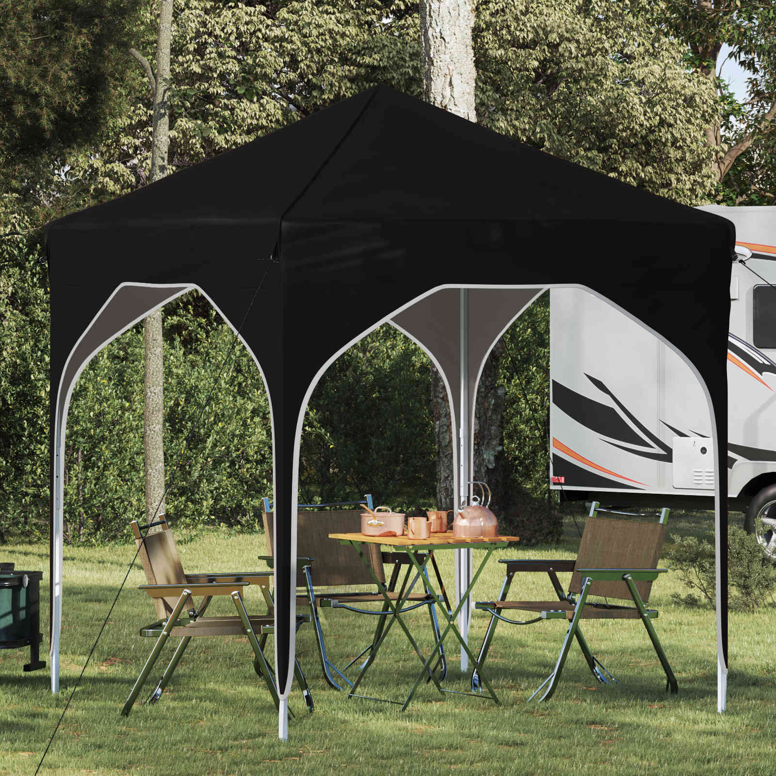 vidaXL Pop-up Partyzelt 194 x 194 x 245 cm Schwarz