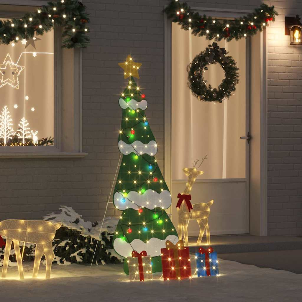 vidaXL Beleuchteter Weihnachtsbaum mit 3 Geschenkboxen 2D Warm Weiß
