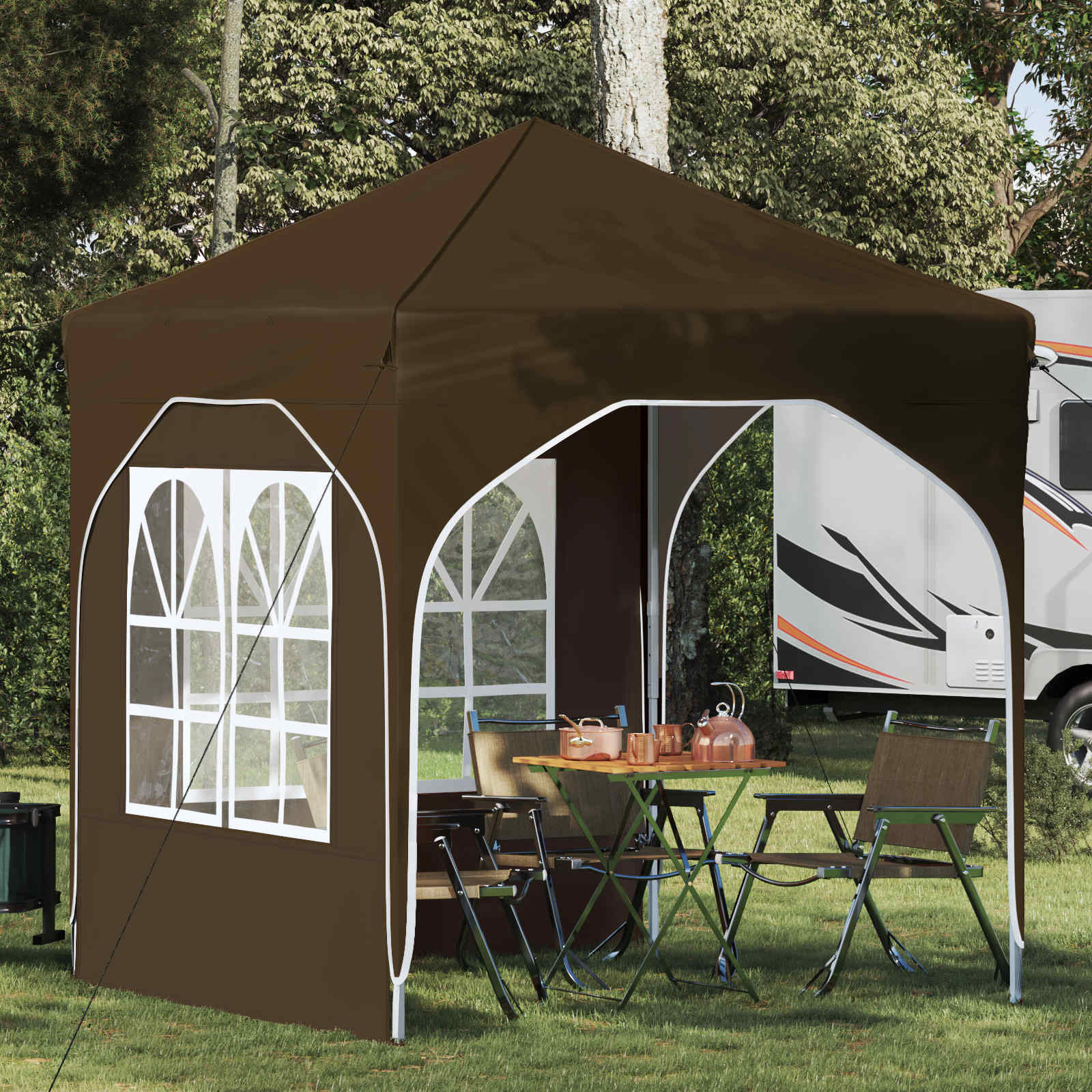 vidaXL Pop-up Partyzelt 192 x 192 x 245 cm Taupe
