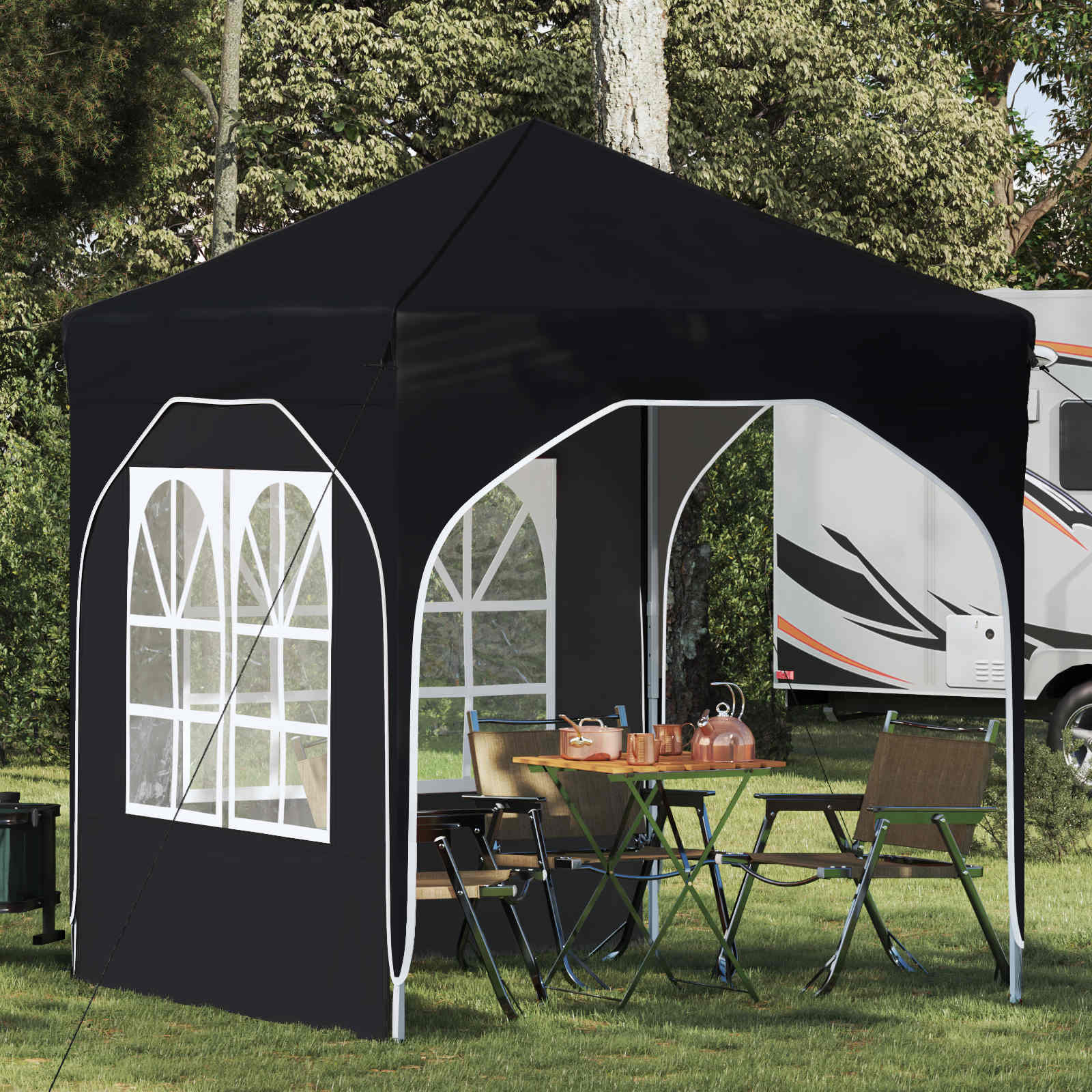 vidaXL Pop-up Partyzelt 192 x 192 x 245 cm Schwarz