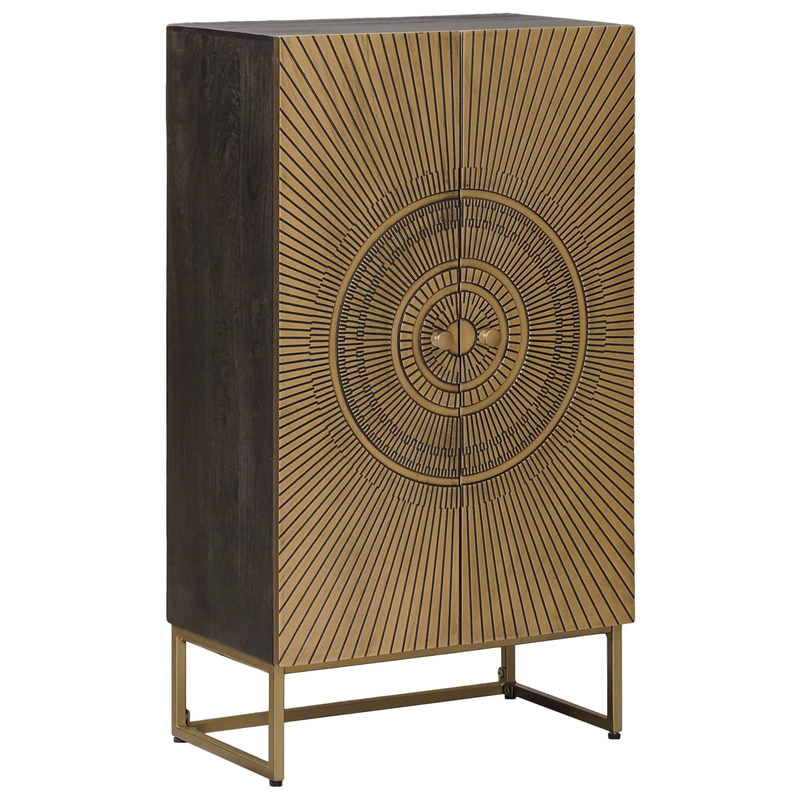 vidaXL Highboard Messing 53,5 x 30 x 95 cm