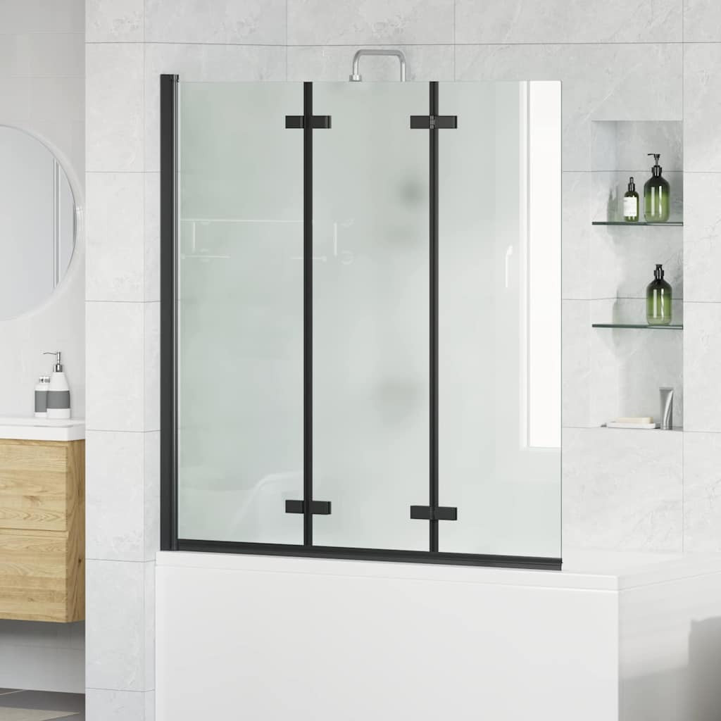 vidaXL Faltbare Duschtrennwand Schwarz 130 x 138 cm