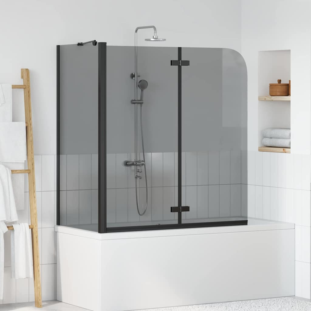 vidaXL Bad-Duschschirm Schwarz 120 x 68 x 130 cm