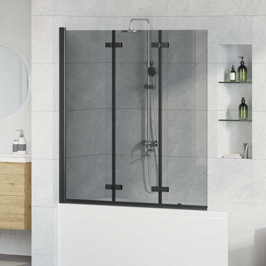vidaXL Faltbare Duschtrennwand Schwarz 130 x 138 cm