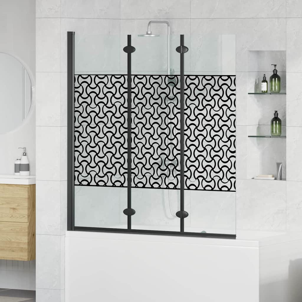 vidaXL Duschabtrennung Schwarz und Transparent 130 x 130 cm