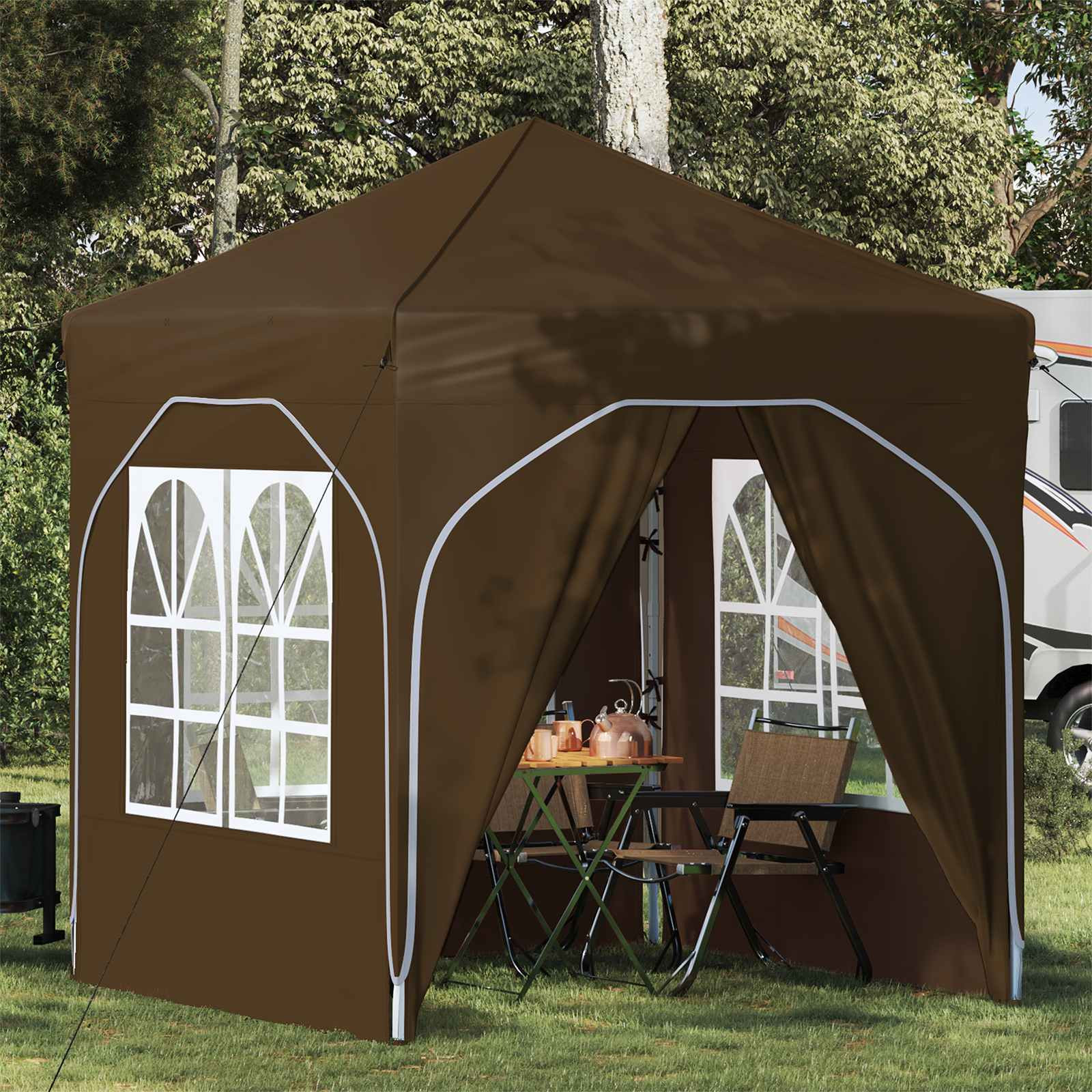 vidaXL Pop-up Partyzelt 192 x 192 x 245 cm Taupe