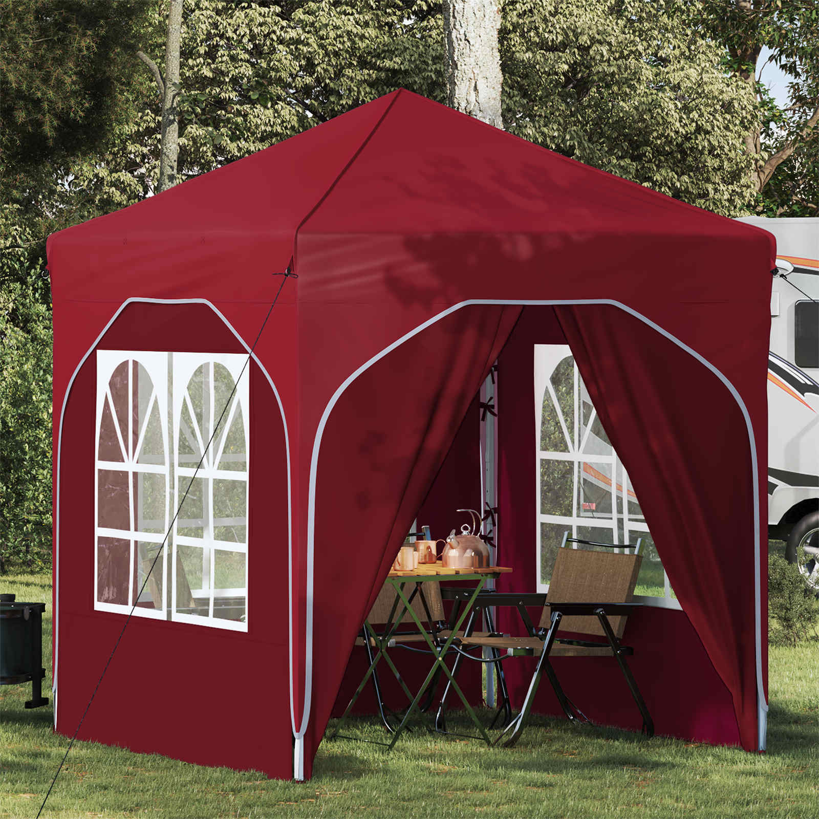 vidaXL Pop-up Partyzelt 192 x 192 x 245 cm Bordeauxrot