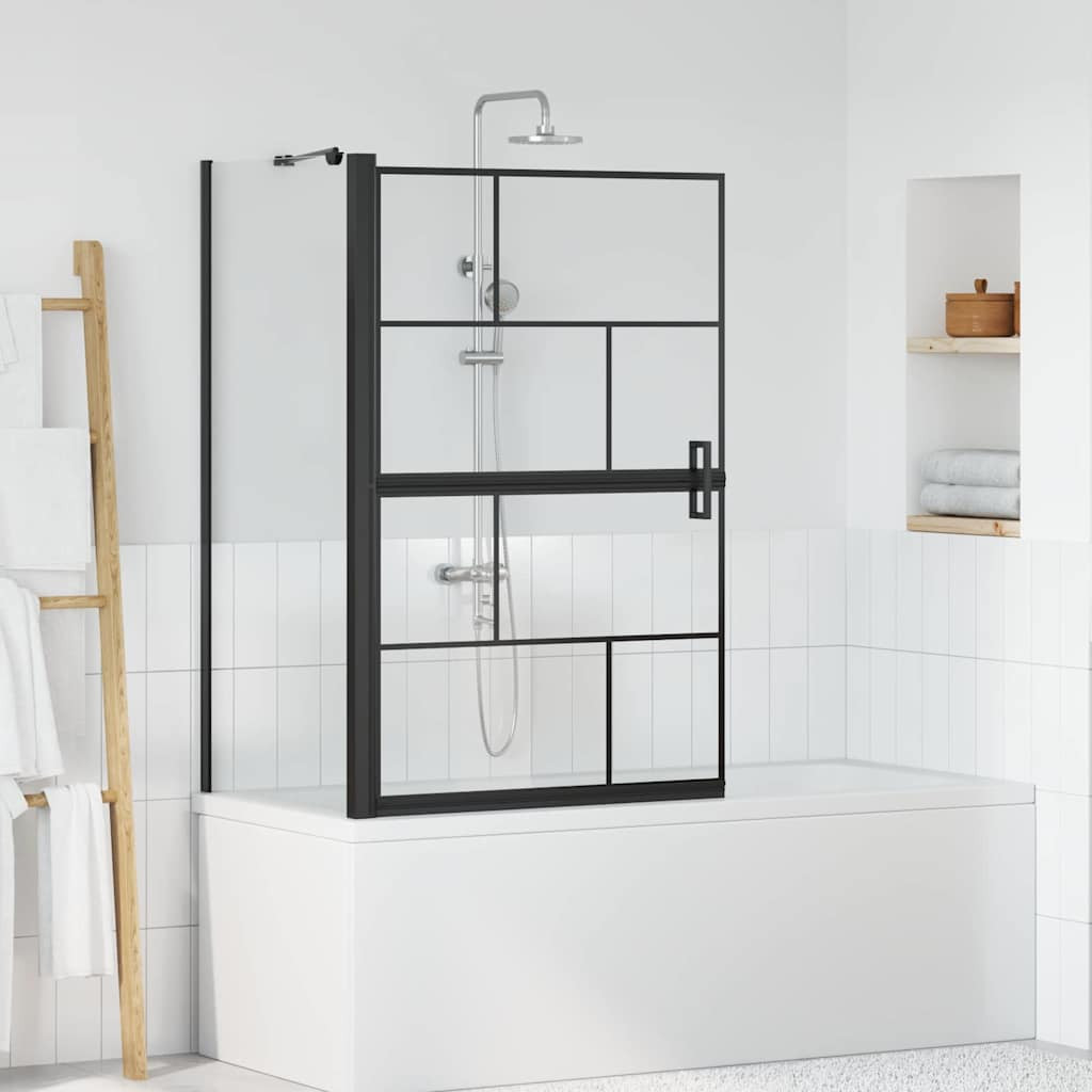 vidaXL Bad-Duschschirm Schwarz und Transparent 80 x 68 x 128 cm