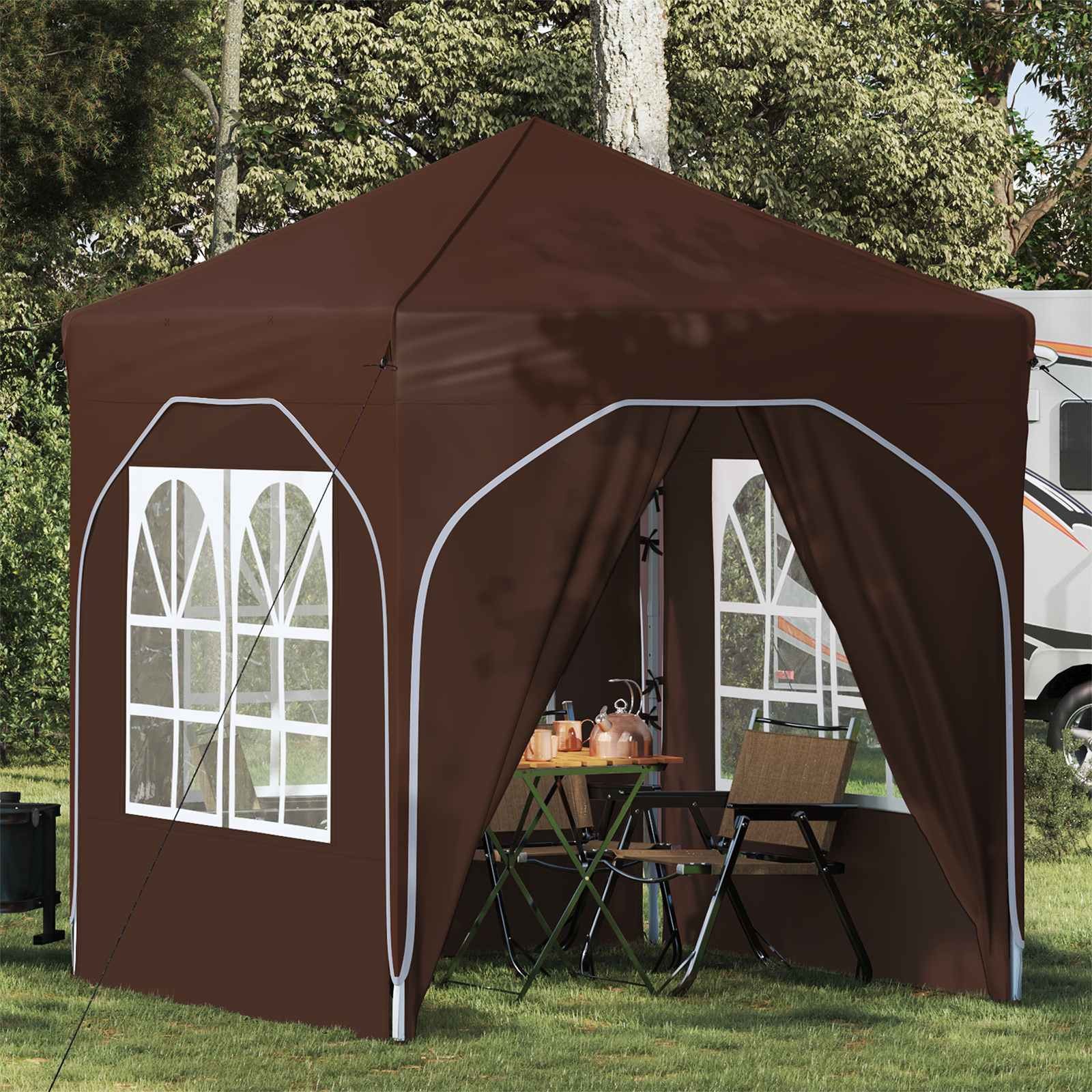 vidaXL Pop-up Partyzelt 192 x 192 x 245 cm Braun