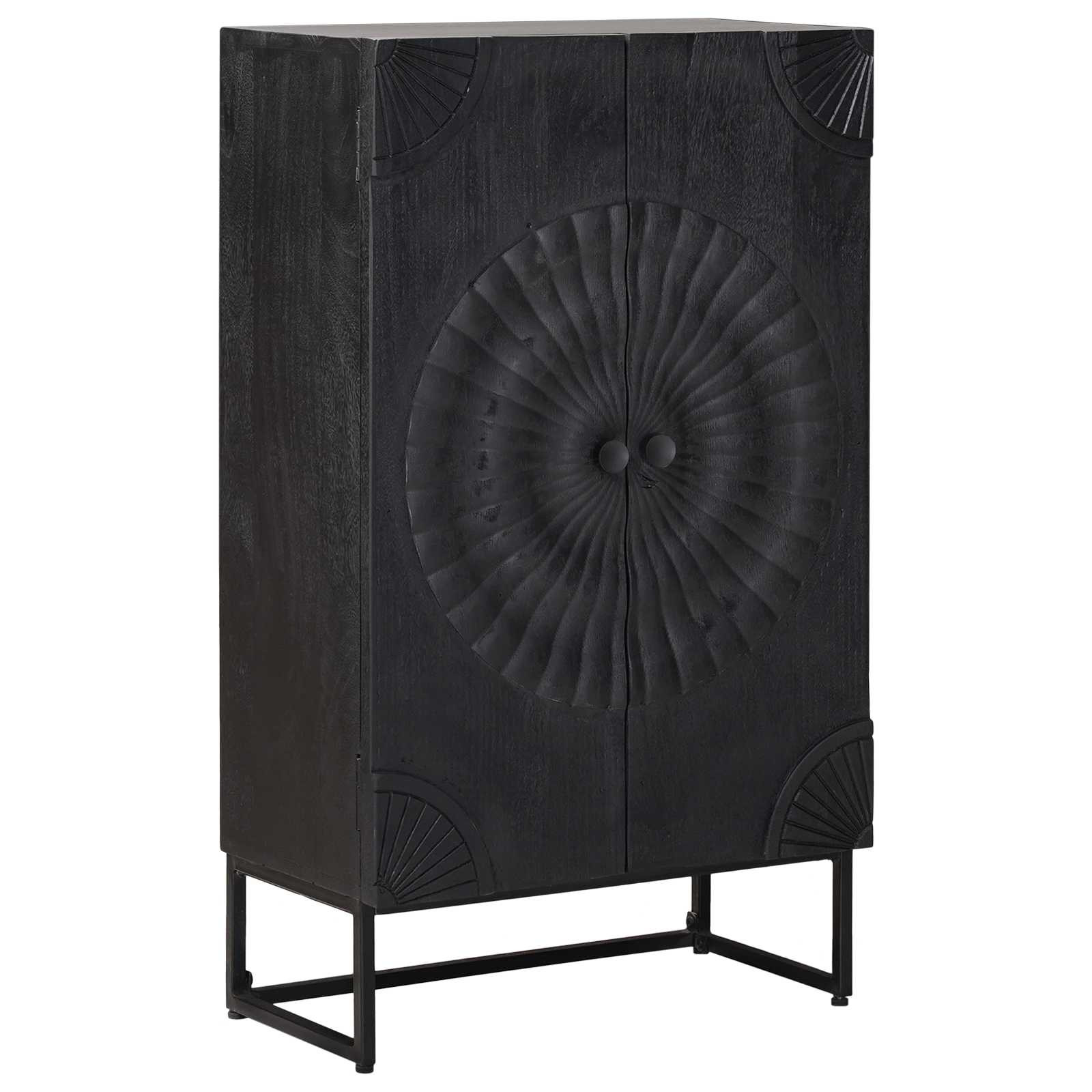 vidaXL Highboard Schwarz 55 x 30 x 95 cm