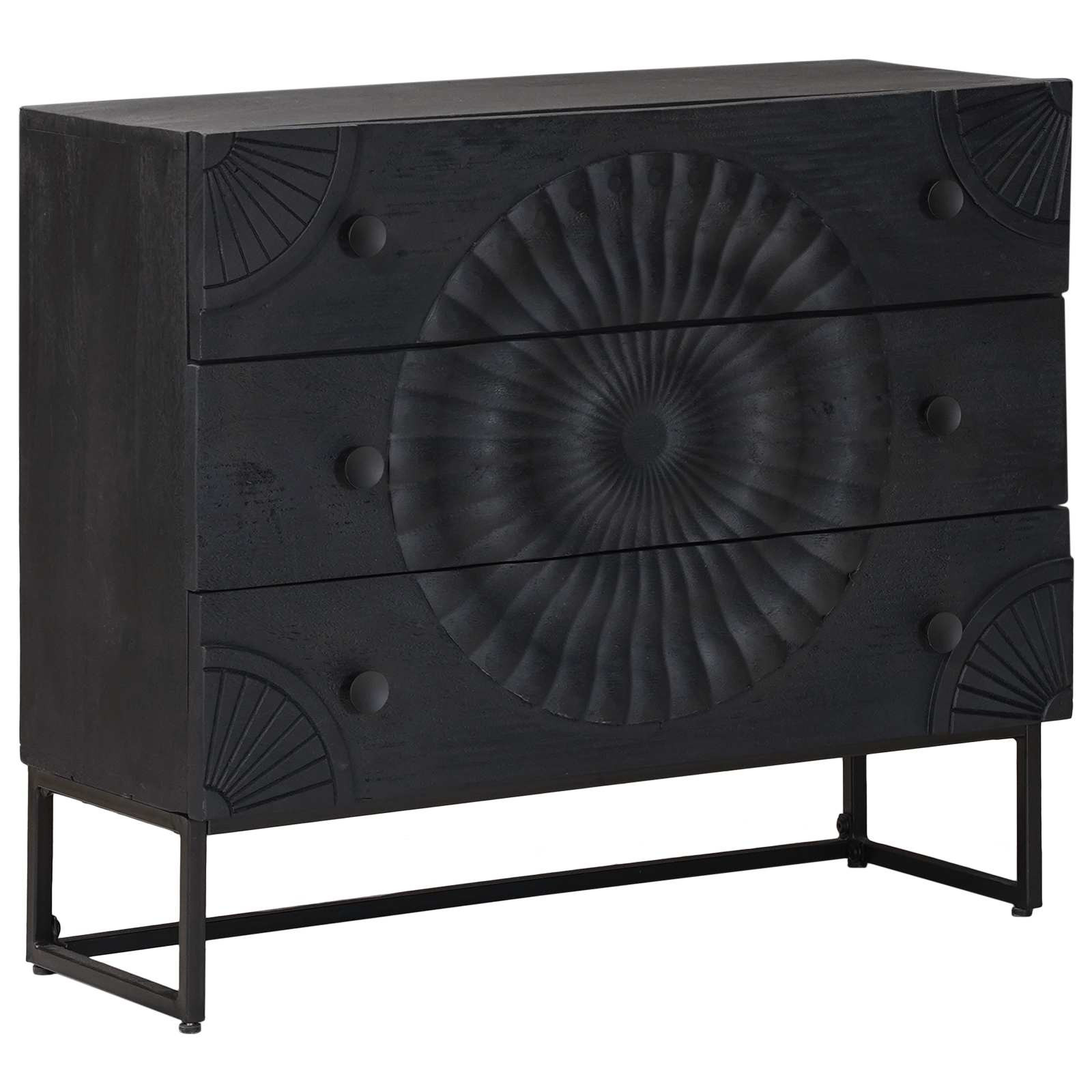 vidaXL Schubladenschrank mit Schubladen Schwarz 75 x 30 x 65 cm