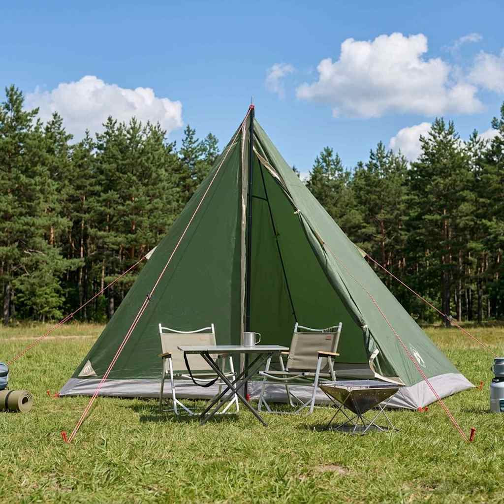 vidaXL Trekkingzelt Grün 2-Personen 185T Polyester mit PU-Beschichtung